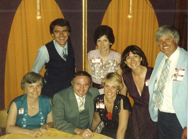 
L to R/Seated: 	Martha Strachan,  Fred Strachan, Pam Nicoll
Standing:		Bob Lea, Karen (Fredriksen) Strickland, Patricia (Jeffrey) Zehner, Fred Jarvis  (Fred didnt attend the 50th)	

Submitted by Patricia (Jeffrey) Zehner