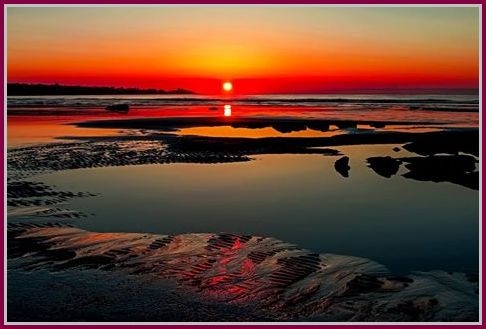 Sunset over York Beach, Maine