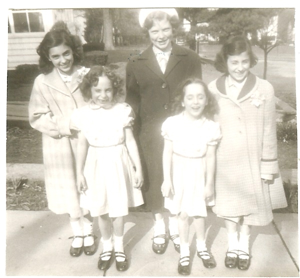 1951 - Back: Alphonsine Petralia, Rita Hutchinson, Catherine Russo
front: Judith and Janet Bellizia (Class of 1964)  Submitted by Mary Bellizia
