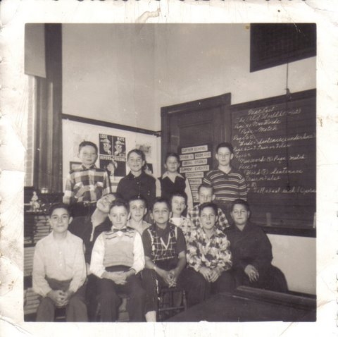 6th Grade - Cutter School - Mrs. Daniels Class: The boys in this photo are Dave Rivers; Tommy Bruno; Jay Ford; Dean Maletesta; Bobby OBrien; Bob Hiat; Gene McGurl; John Dorsi; Joe Brodbine; Jerry Buckley; Bill McGonacle. Others I can not recall.  --Photo 